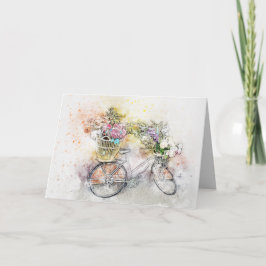 BLOMMIGT BIKE - BLANK TILLFÄLLEN-KORT TACK KORT