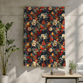 Blommigt Birds Blanket Autumn Fall Comfort och Sti Fleecefilt