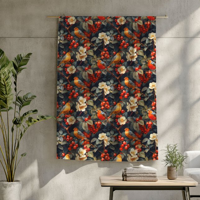 Blommigt Birds Blanket Autumn Fall Comfort och Sti Fleecefilt (Floral Birds Blanket Autumn Fall Comfort and Style)