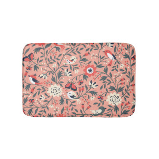 Blommigt Birds Hand plockade Vintage Badrumsmatta