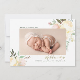 Blommigt Birth i Script Namn Meddelande