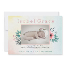 Blommigt Birth Notice with Bible Verse
