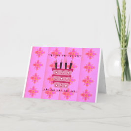 Blommigt Birthday Cake for her/Girls Art Print Kort