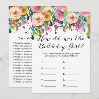 Blommigt Birthday Games x2 - mobilare spel| som ve Inbjudningar