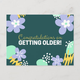 Blommigt Birthday Vykort