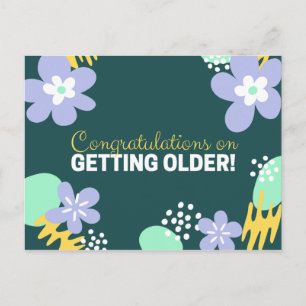 Blommigt Birthday Vykort