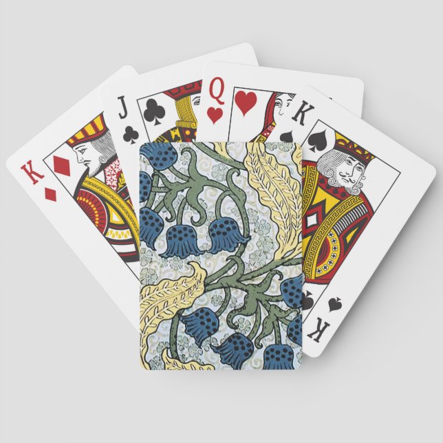 Blommigt Blåa blommor Lily Valley Repeat Casinokort (Baksidan)