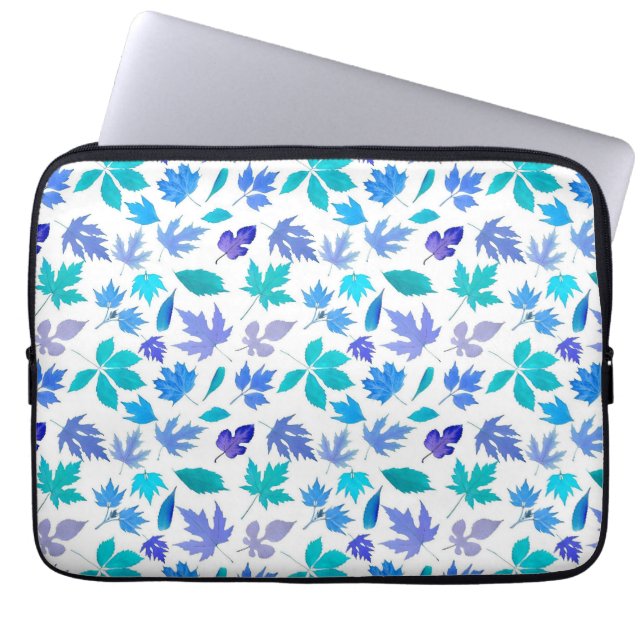 Blommigt Blåa blommor Mönster Design-36566 Laptop Fodral (Framsidan)