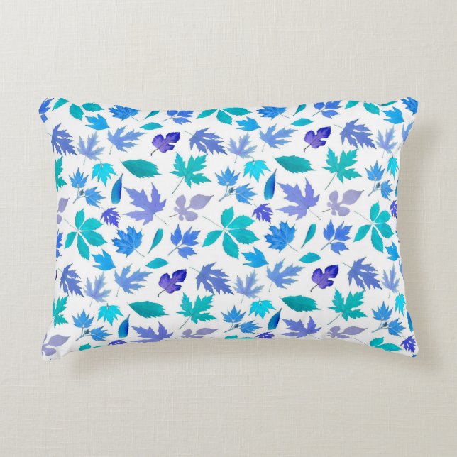 Blommigt Blåa blommor Mönster Design-36566 Prydnadskudde (Framsidan)