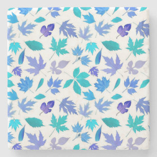 Blommigt Blåa blommor Mönster Design-36566 Stenunderlägg