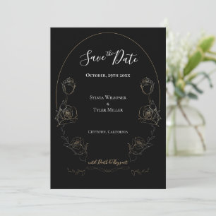 Blommigt Black Gothic Bröllop spara datum Datumet