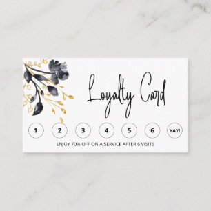 *~* BLOMMIGT Black Guld QR LOGOTYP Rewards Tack Lojalitetskort