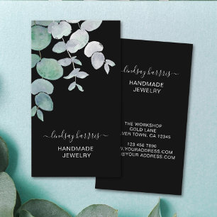 Blommigt Black Jewelry Visitkort
