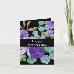 Blommigt Black Mors dag Photo Anteckningskort