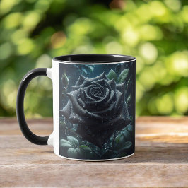 Blommigt Black Ro Mugg