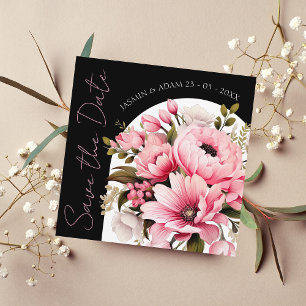 Blommigt Black Rosa Arch Mörk Aesthetic Bröllop Spara Datumet