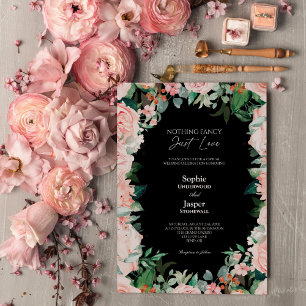  Blommigt Black Simple Ingenting Finare Bröllop Inbjudningar