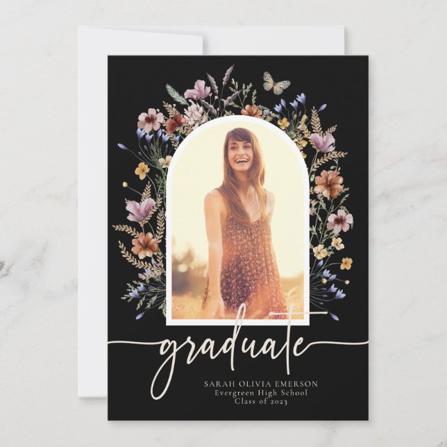 Blommigt Black Student-meddelande Meddelande (Framsida)