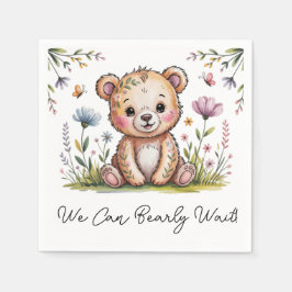 Blommigt Bläddra vi kan bota vänta babysknappen Pappersservett