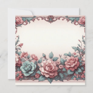 Blommigt Blank Card-mall, Dusty Ro Turcos Inbjudningar