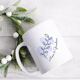Blommigt - blått vattenfärg kaffemugg