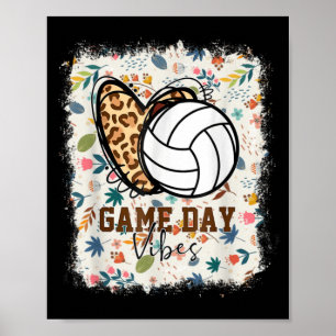 Blommigt Bleached Volleyball Game Day Vibes Volley Poster