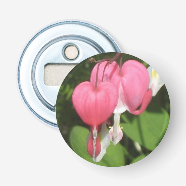 Blommigt Bleeding Heart - Magnetic Flaska Open Flasköppnare (Framsidan)