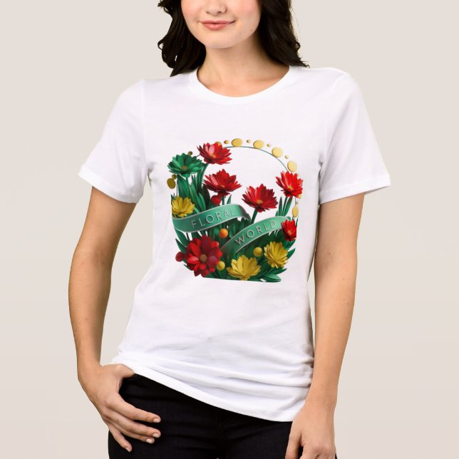 Blommigt Bliss Bella+Canvas Women's Tri-Blend T-Sh T Shirt (Framsida)