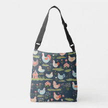 Blommigt Bliss Chickens Tote Bag