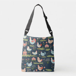 Blommigt Bliss Chickens Tote Bag Axelväska
