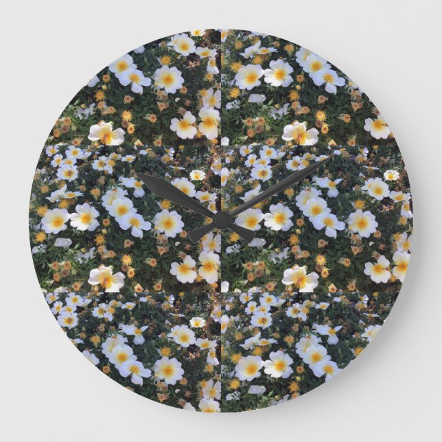 Blommigt Bliss Clock Stor Klocka (Framsida)
