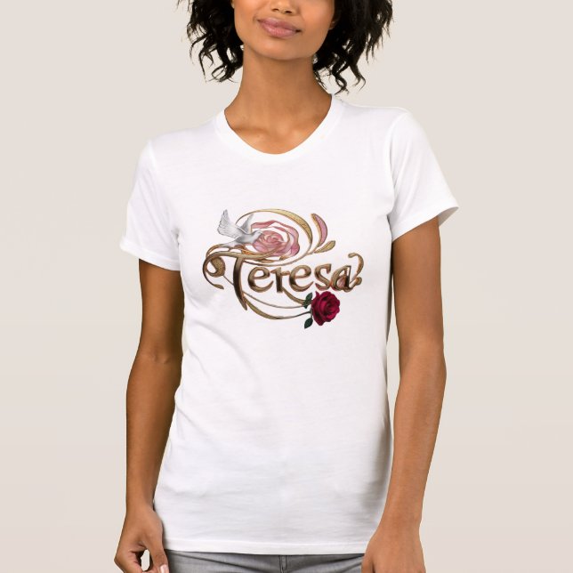 Blommigt Bliss Teresas T-shirt Design (Framsida)