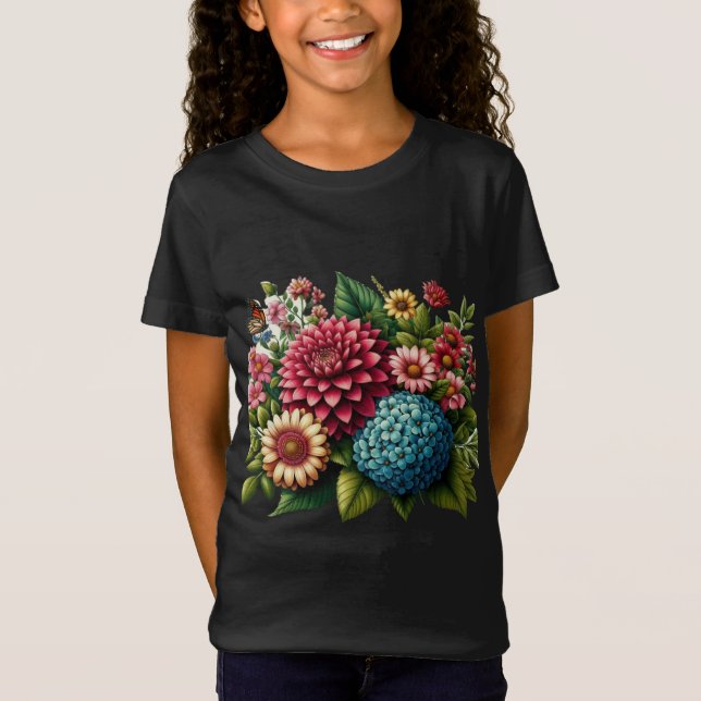 Blommigt Bliss - Vibrant naturinspirerad Kvinnor T Shirt (Framsida)
