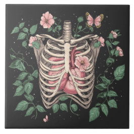 Blommigt Blodkärl och botaniska hjärtbesvär Kakelplatta