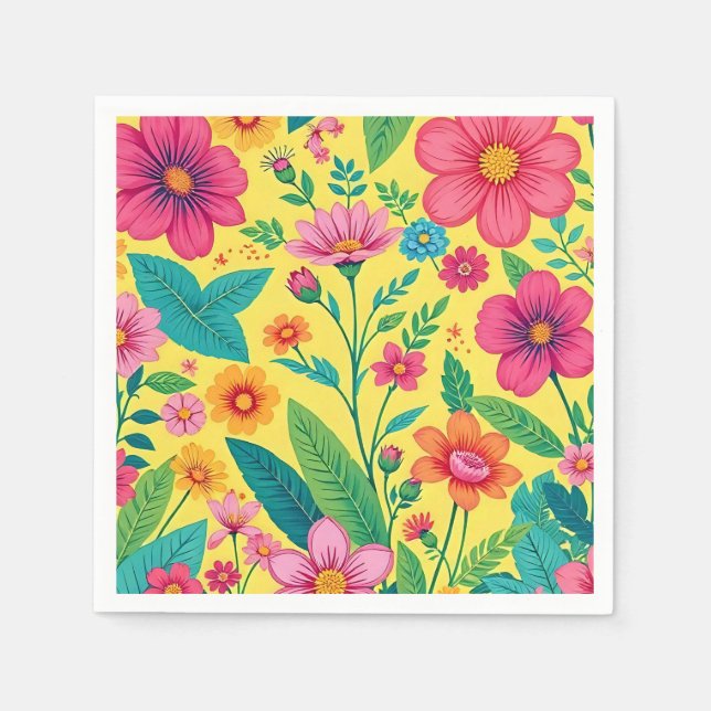 blommigt blöjor pappersservett (Framsidan)