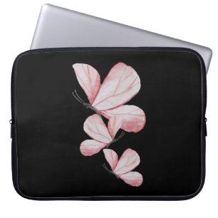 blommigt blomkonst som målar smörflugan söt natur laptop fodral
