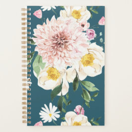 Blommigt blommor  grönt spiral planner