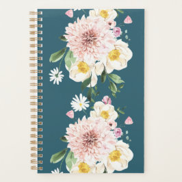 Blommigt Blommor grönt spiral planner