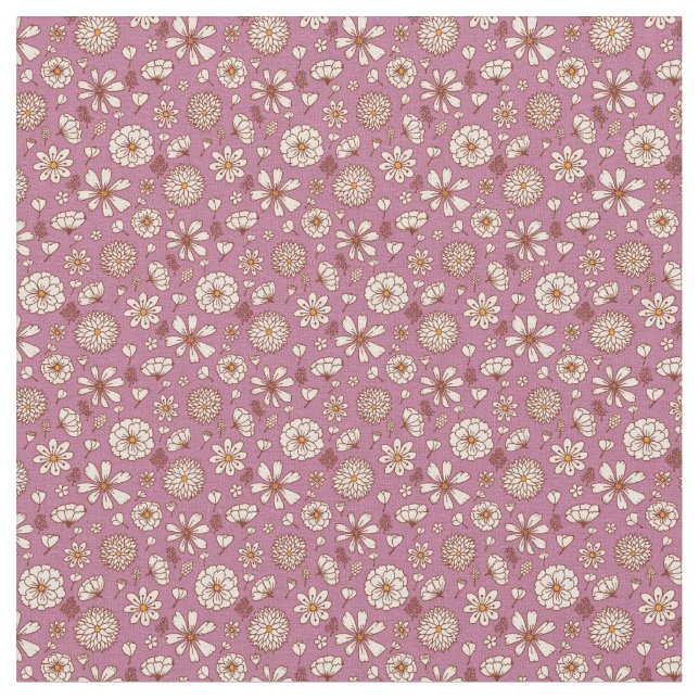 Blommigt blommor mönster röd bakgrundsstruktur Fab Tyg (Närbild)