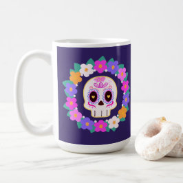 Blommigt Blommsocker Skull Kaffemugg