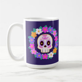 Blommigt Blommsocker Skull Kaffemugg