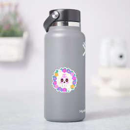 Blommigt Blommsocker Skull Klistermärken