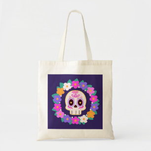Blommigt Blommsocker Skull Tygkasse