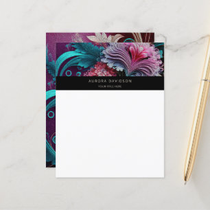 Blommigt Bloom Watercolor Anpassningsbar Stationar