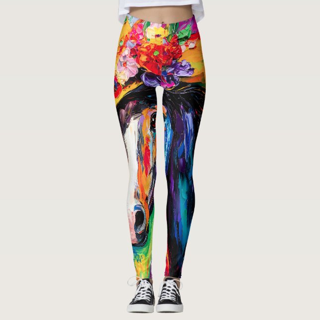 Blommigt Blooming Stallion Leggings (Framsida)