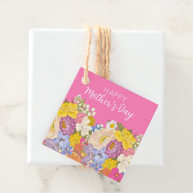 Blommigt Blooms lycklig Mors dag Gåvor Etiketter (På plats)