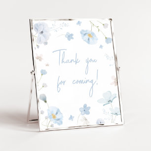 Blommigt Blue Baby i Bloom Tack för att du kom Poster