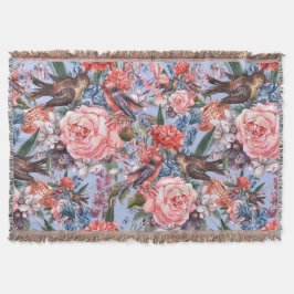 Blommigt Blue Background Ro Hyacinth Vild Flowers Filt