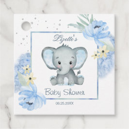 Blommigt Blue Elephant Baby Shower Gåvor Etiketter