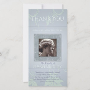 Blommigt Blue Grått Template Sympathy Tack P Kort